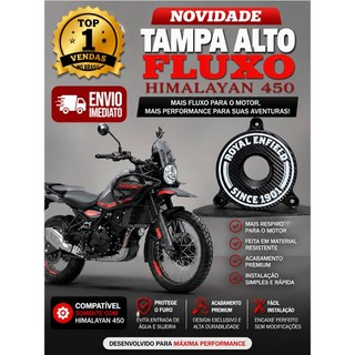Tampa Alto Fluxo Filtro Ar Royal Enfield Himalayan 450 Reforçada Fibra de Carbono