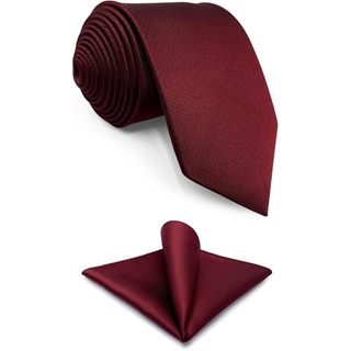 HISDERN Gravata Masculina Marsala - Elegância e Sofisticação com Toque Macio e Estampa Riscada Fina