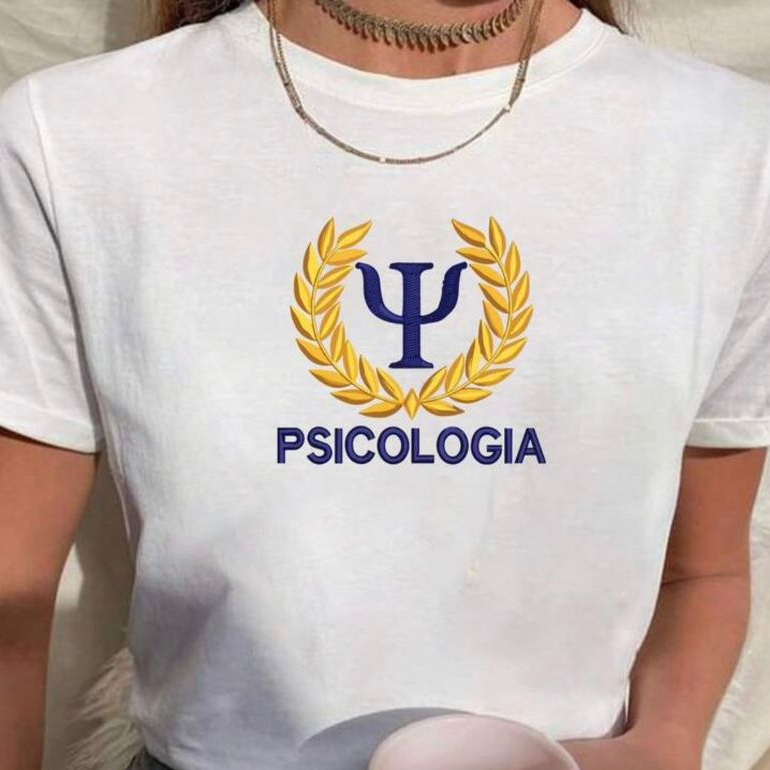 Blusa Psicologia Azul Babylook Feminina Estampada 100% Algodão Faculdade profissão psicólogo Psico