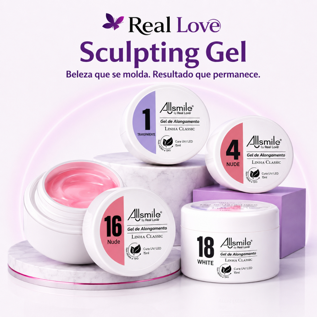 Gel de Modelagem Unhas Sculping Gel Real Love Light 15ml Led UV