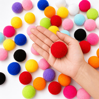 Pompom 40mm  Poliéster Coloridos ideal para Artesanato e trabalhos Manuais com 5, 10 e 50 Unidades