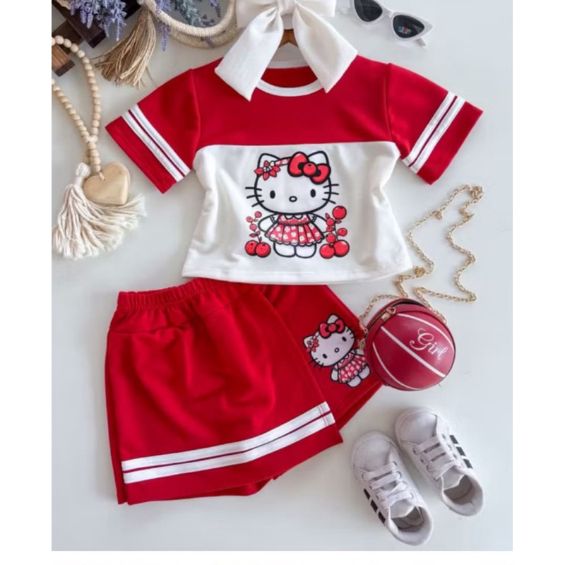 Conjunto Infantil Short Saia Hello Kitty!