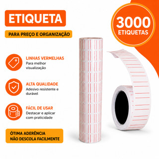 10 Rolos Etiquetas Para Etiquetadora De Preço Mx5500 Fixxar