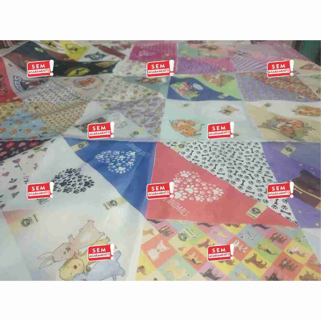 150 Bandanas Tamanhos P M G - 50 P, 50 M, 50 G Sem Acabamento, Estampas Variadas Pet Shop