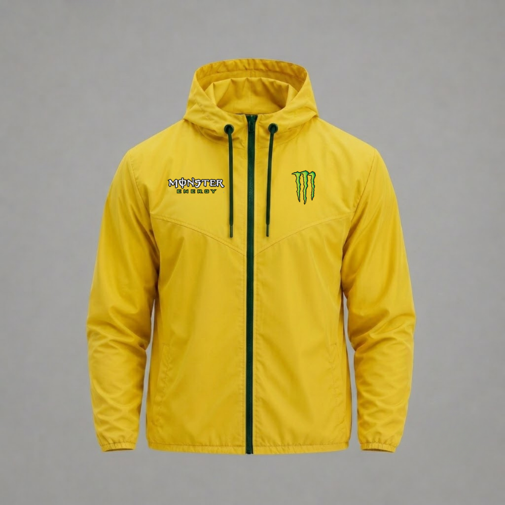 Jaqueta Corta Vento Monster 02 - Com Capuz, Bolso e Zíper - Academia Corrida Esportes — imagem 2 de 2