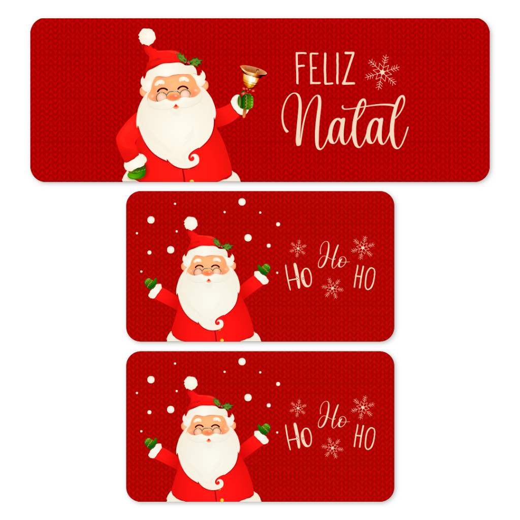 NATAL: TAPETES DE COZINHA KIT COM 3 UNIDADES ANTIDERRAPANTE DECORAÇÃO NATALINA PAPAI NOEL
