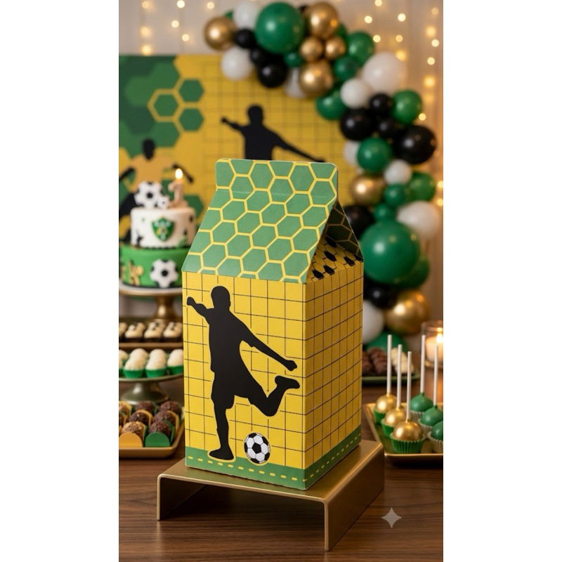15UN Caixa Milk Futebol l Personalizadas para festa infantil l Qualquer tema l Lembrancinha personalizada