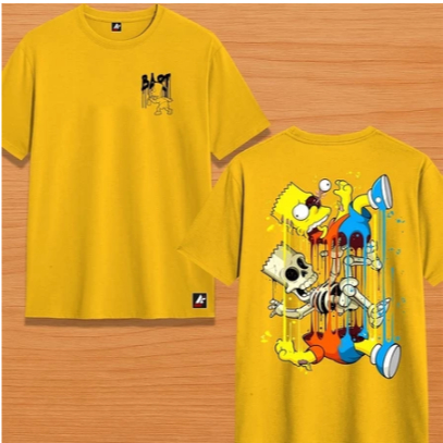 Camiseta Streetwear Masculina Camisa 100% Algodão Estampada BART SIMPSON