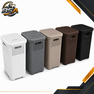 Cesto Telado Rattan 50 Litros Com Tampa Premium