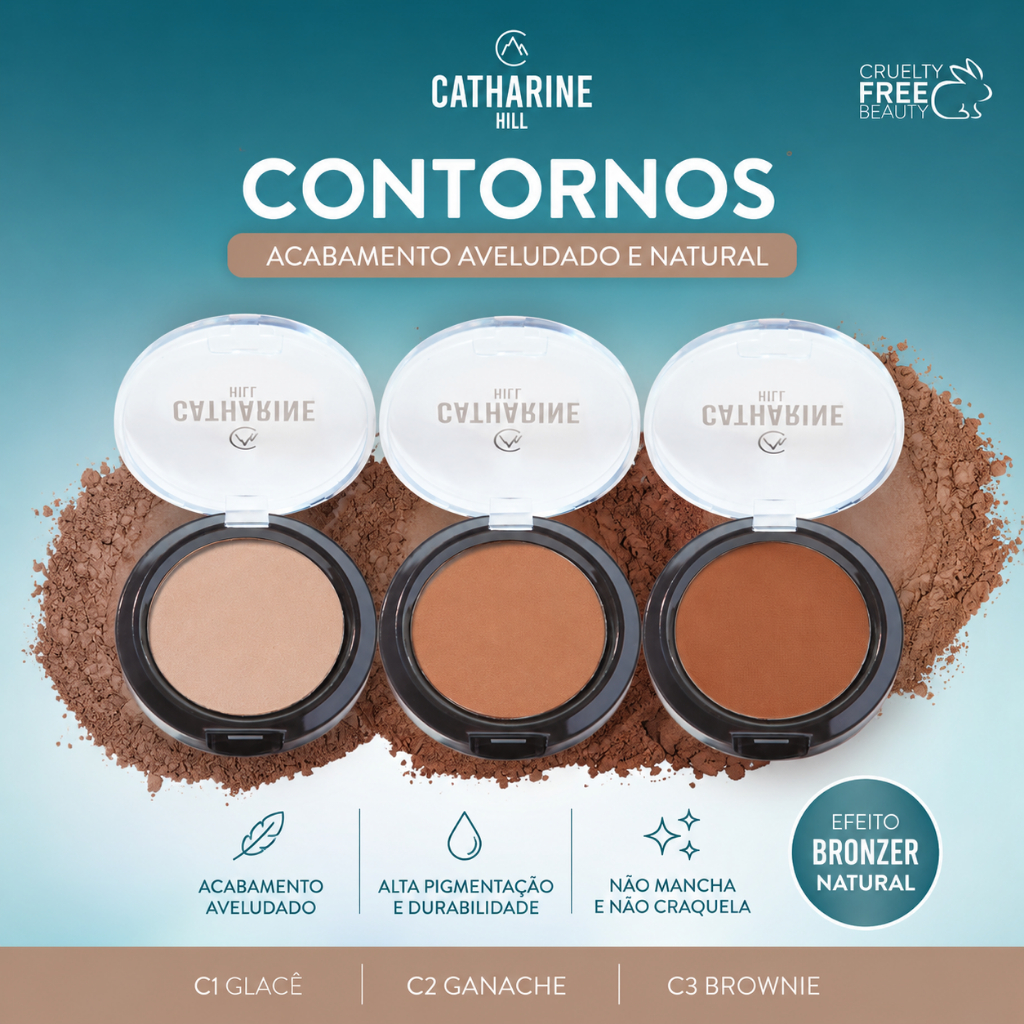 Contorno Facial Em Pó Catharine Hill Bronzer Natural Acabamento Aveludado Não Craquela 6g