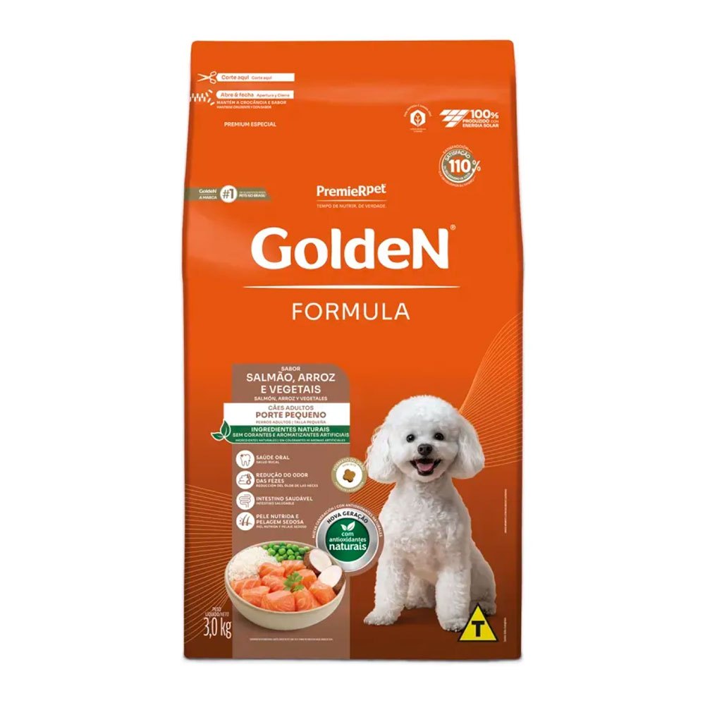 Ração Golden Fórmula Cães Adultos Salmão Mini Bits 3Kg