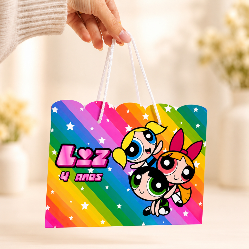 Sacolinha personalizada das Meninas Super Poderosas lembrancinha personalizadas das meninas super poderosas pegue monte