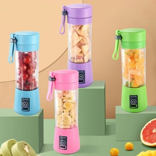 Mini Liquidificador Portátil Copo de suco recarregável USB com 6 lâminas de aço inoxidável