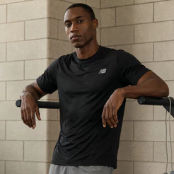 Camiseta New Balance Active Logo Masculina Dry Fitness Academia Leve Confortável Treino Esportivo