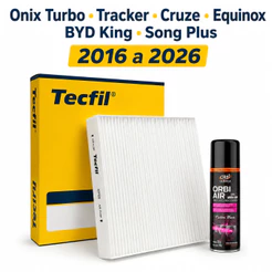 Filtro Ar Condicionado Onix Turbo Tracker Cruze Equinox BYD King Song Plus 2016-2026 + Higienizador