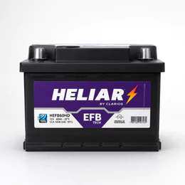 Bateria Automotiva Heliar EFB HEFB60HD 60Ah 12V 560 CCA Start Stop Garantia 24 Meses