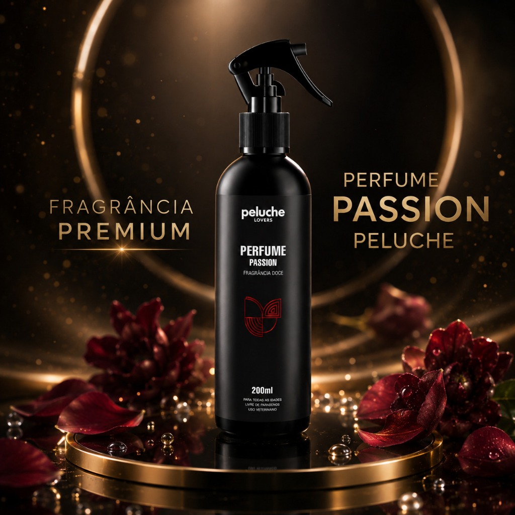 Perfume Pet Passion Peluche 200ml Para Cachorro Fragrância Premium Spray Pós Banho Cosmético Pet