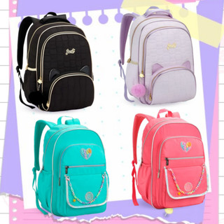 2027 Nova Mochila Escolar Juvenil Feminina com Orelhas de Gato & Pompom || com Corrente de Acrílico - TEEN JUST