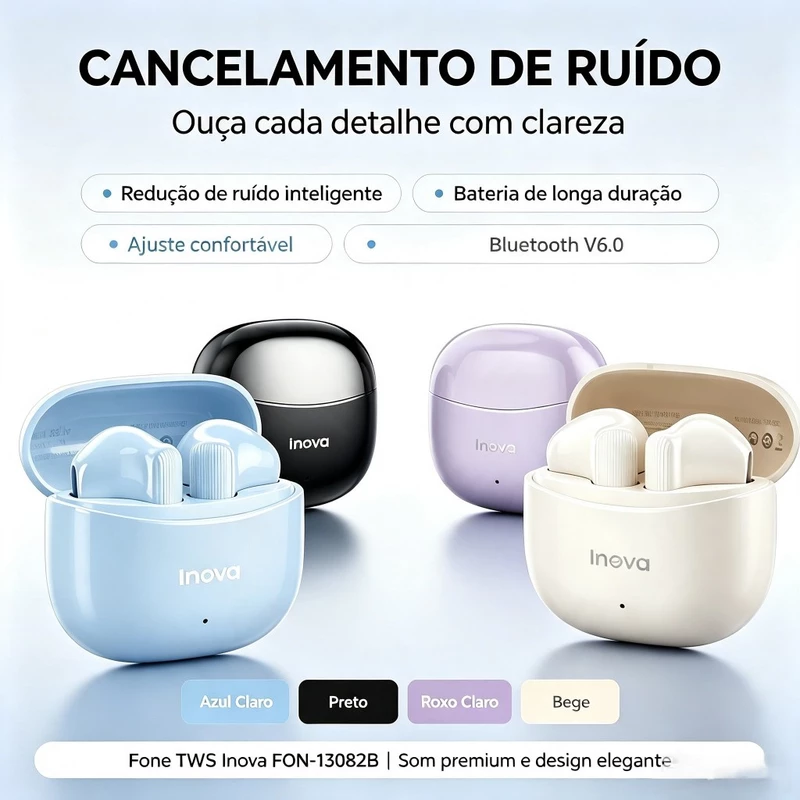 Fone de Ouvido Sem Fio Bluetooth 6.0 TWS 9D com Microfone — foto 2