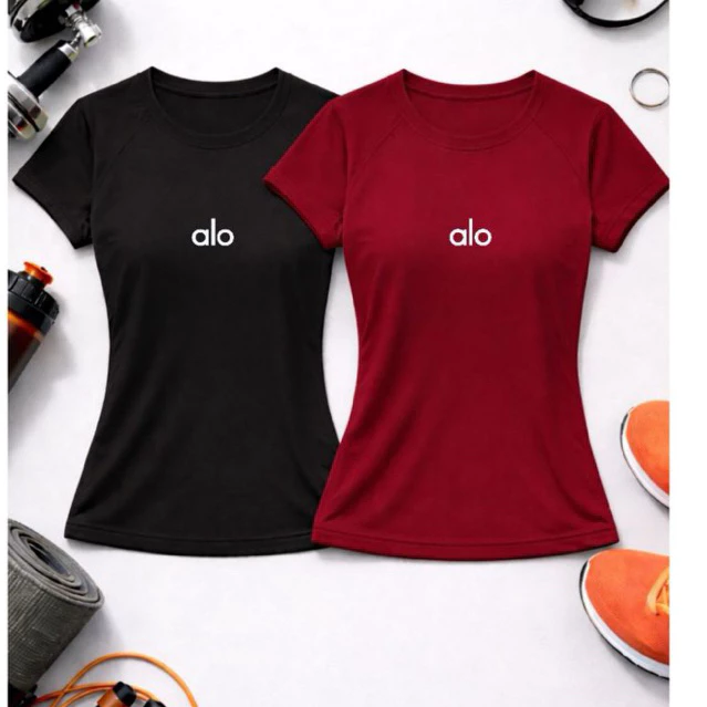 Combo Camiseta Feminina Long Dry Fit Baby Look Yoga Crossfit Crosfiteira — imagem 1