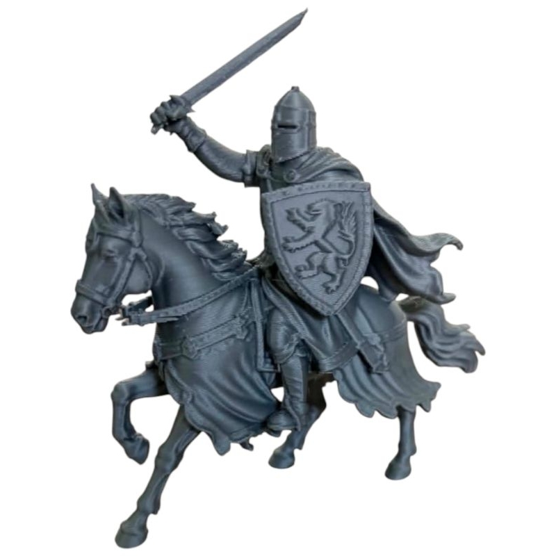 Miniatura Cavaleiro Medieval a Cavalo RPG Estátua Decorativa Impressão 3D PETG Alta Resistência Colecionável