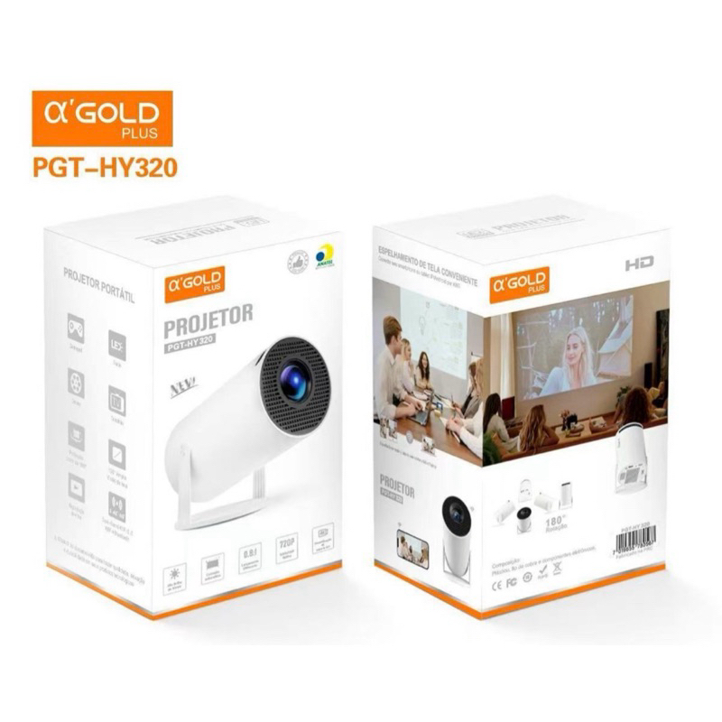 Projetor Magcubic agolad PGT-HY320 Portátil Smart Android 11 4K Ultra HD HDMI Wifi Bluetooth Alto Falante Embutido