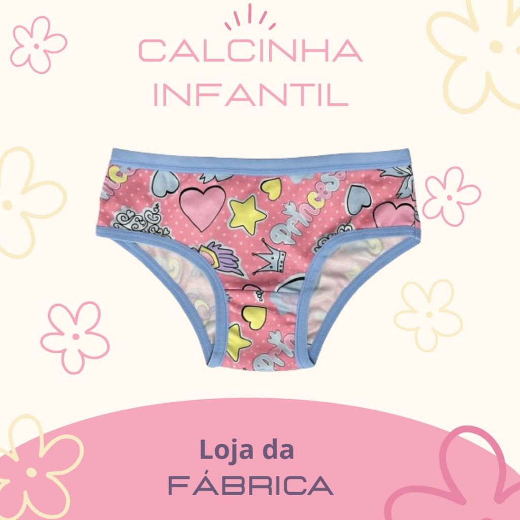 Kit 10 Calcinhas Infantil Menina Microfibra Premium Estampadas Forro 100% Algodão Confortáveis 2 a 10 Anos