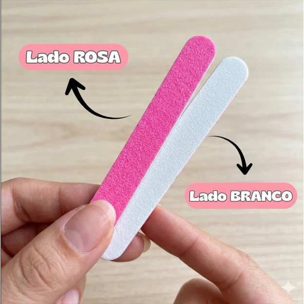Mini Lixa ROSA 8cm Descartável Manicure Pedicure Clinica Estética