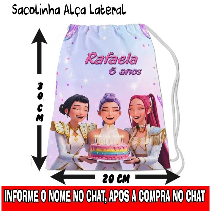 Kit Mochilinha Sacolinha Mochila Saco Sacochila Saquinho Lembrancinha Brinde Aniversario Personalizadas Guerreiras K-POP