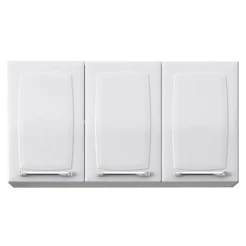 Armário Aéreo Itatiaia Luce 1.05 metros Branco - 3 Portas com Puxadores Metalizados Cozinha/Lavanderia
