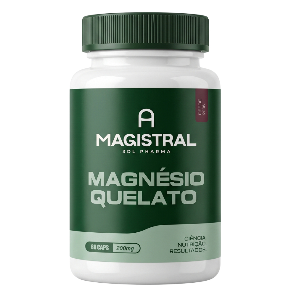Magnésio Quelato 200mg Elementar Original A Magistral Em Cápsulas A MAGISTRAL Suplementos Vitaminas