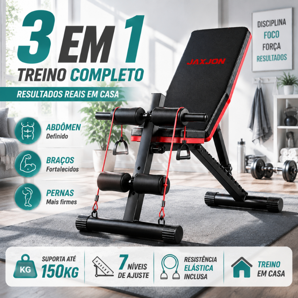 Banco de Supino Ajustável Estação de Musculação Banco e Academia Regulável Dobrável 400KG