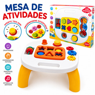 Mesinha Educativa Infantil Completa com Som e Encaixes