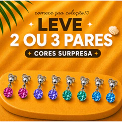 Brinco Feminino Aço Inoxidável Ponto de Luz Antialérgico Cores Para Colecionar