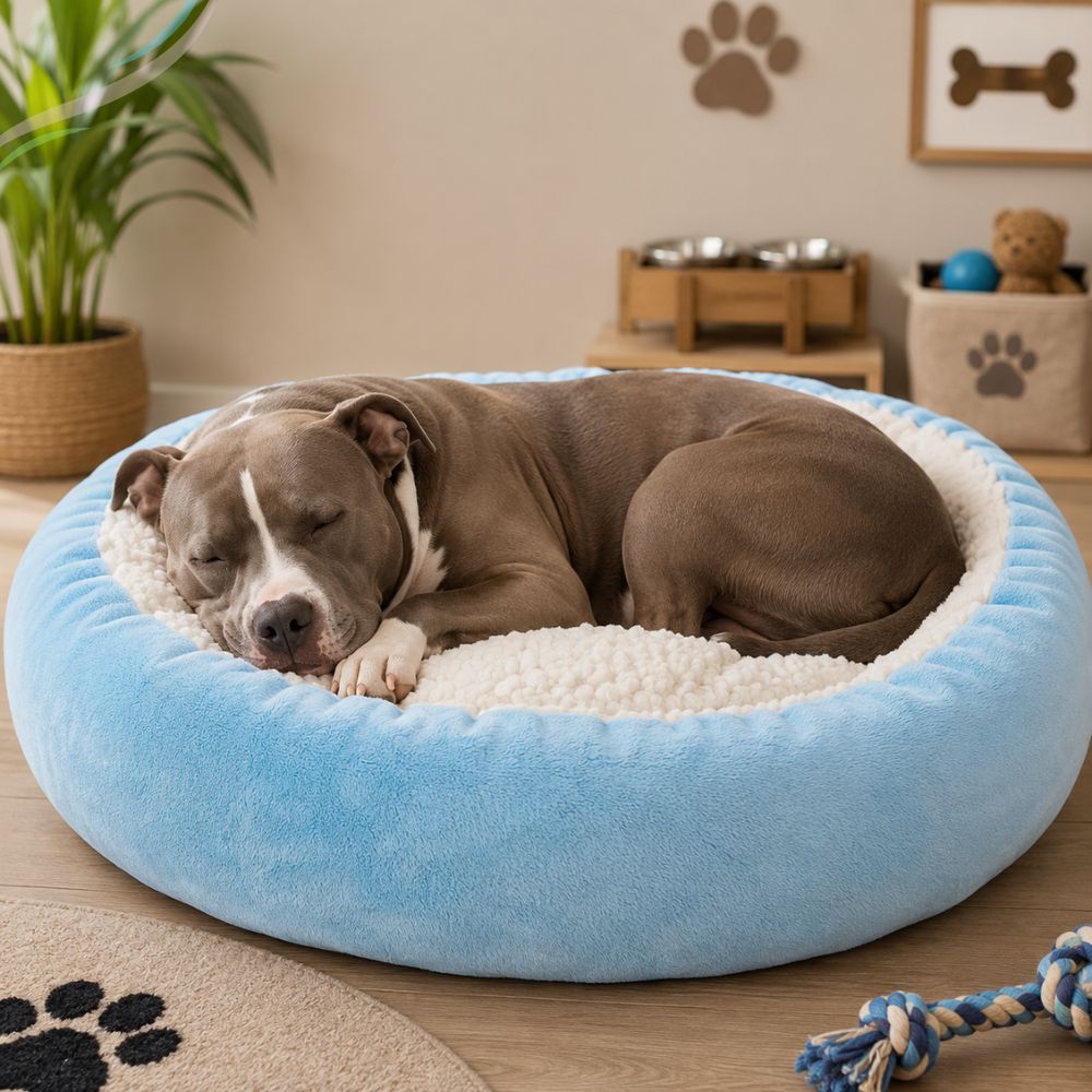Cama Pet Sherpa G 70cm x 70cm  para Cães e Gatos de Porte Grande Super Macia e Confortavel Caminha Redonda Pet