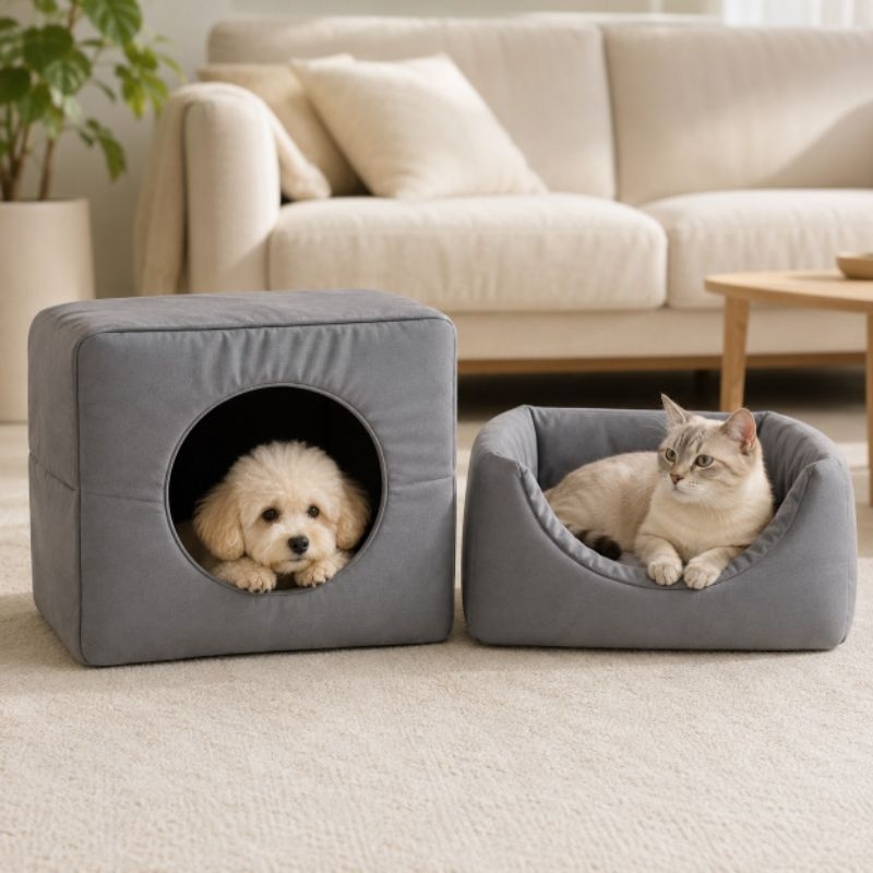 casinha toca cama lglu para cães e gatos tamanhos P,M,G fundo impermeável colchão removível linha Premium