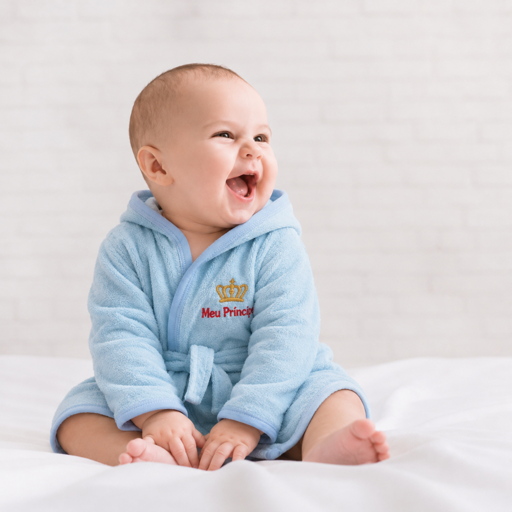 Roupão Bebê Banho Recém Nascido Menino e Menina com Capuz Baby RN Infantil
