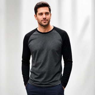 Camiseta Blusa Masculina Manga Longa Raglan Algodão Enmy Co. Varias Cores