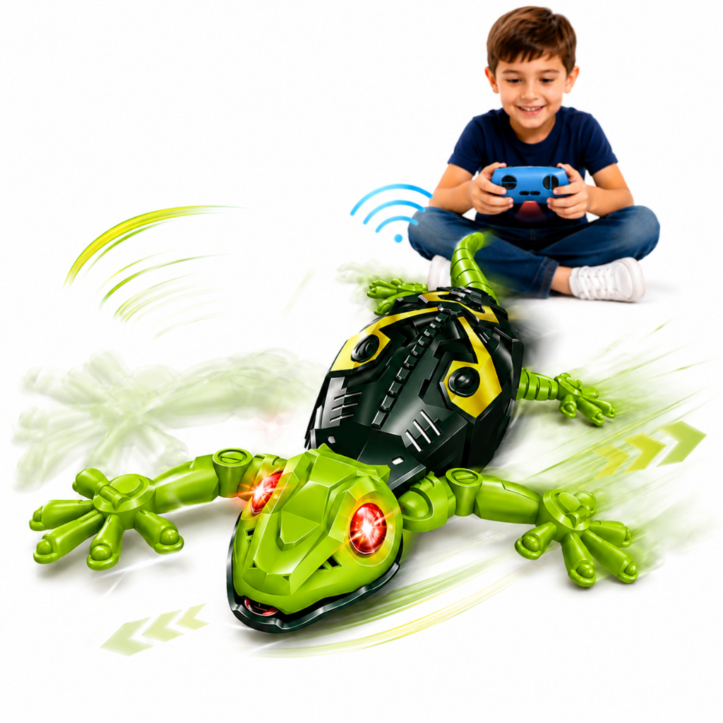 Lagarto Lagartixa Controle Remoto Robô Brinquedo Infantil Com LED Luz Divertido Pegadinha Presente