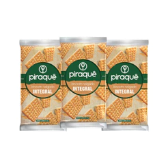 Kit 3un Biscoito Cracker Piraquê Personal Integral 138g