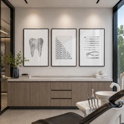 3 Quadros Decorativos Profissão Odontologia em Foco: Estética e Profissão Recepção Consultorio