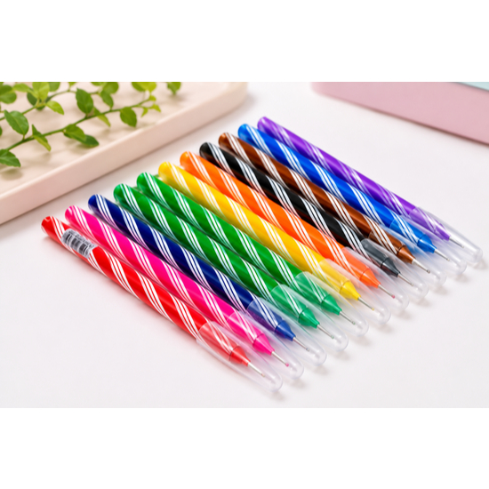 Kit 10 Canetas Espiral Esferográfica Ponta Metálica Fina 0.7mm