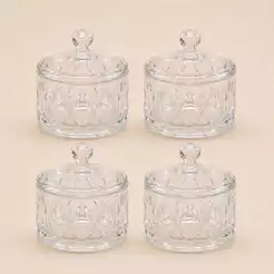 Bomboniere de Vidro - Diamond - 6,5x6,5cm - Kit 1, 2, 3, 4 Unidades