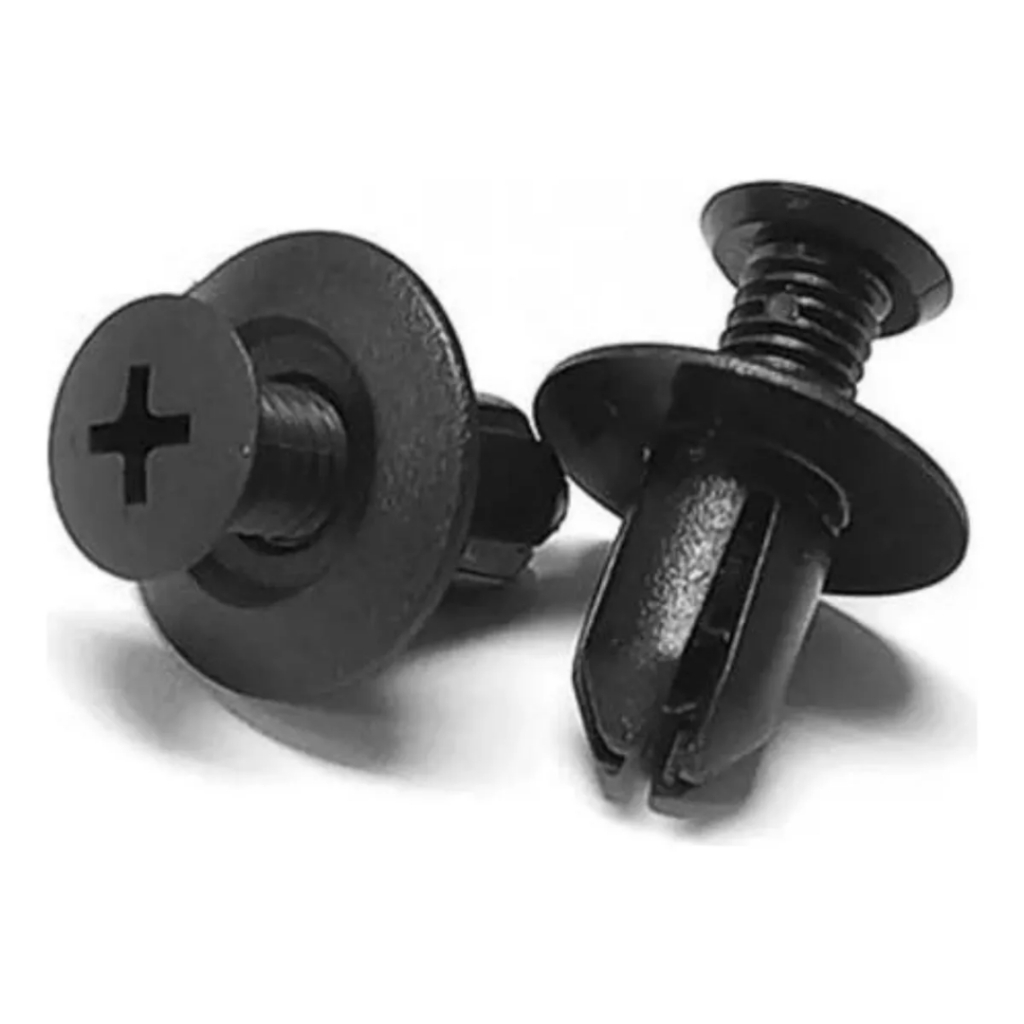 Kit 100 Pçs Fixadores Presilha Parafuso Plástico Automotivo