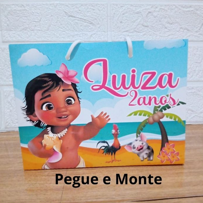 Sacolinha Desmontada Moana Baby - Lembrancinha Personalizada / Festa Infantil