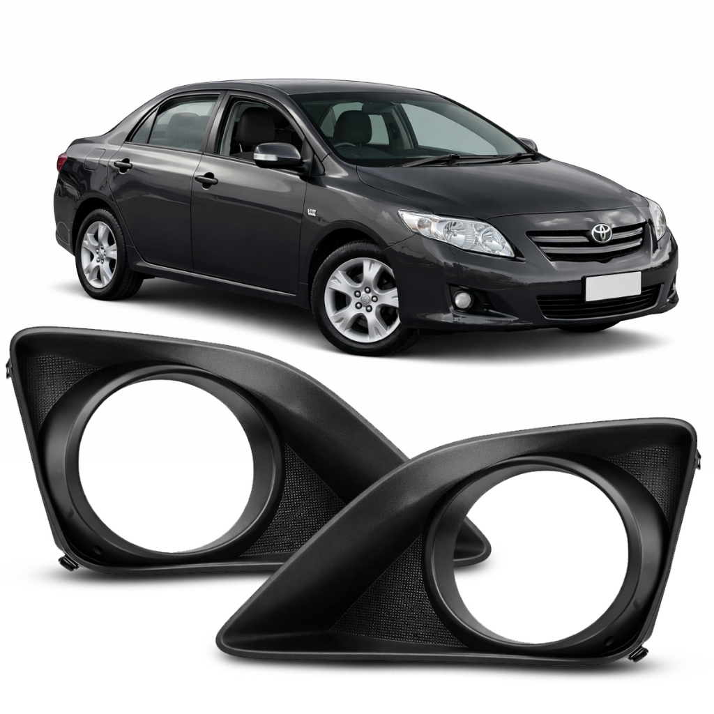 Grade Farol de Milha Corolla 2008 a 2011 Preto Com Furo