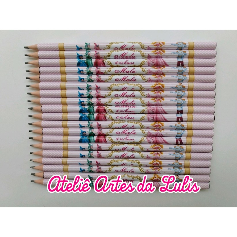 Kit Lápis A BELA ADORMECIDA Personalizado - Lembrancinha aniversário - Lápis A BELA ADORMECIDA - Lápis Personalizado