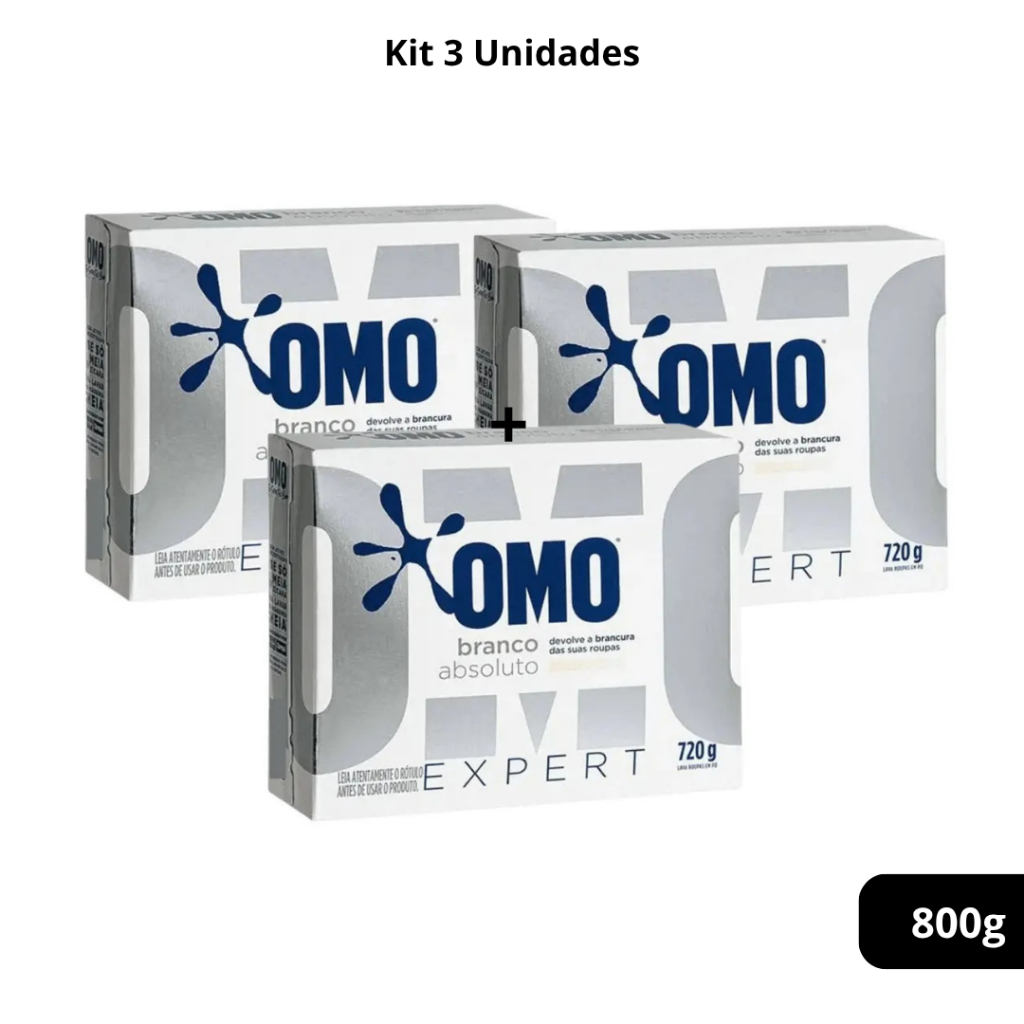 Kit 3 Sabão em Pó Omo Branco Absoluto 720g