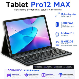 Tablet PRO12 16GB+512 GB HD 11.6inch Polegadas Tela Grande PC Android Dual SIM Card WIFI Online 5G