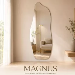 Espelho Lopazzi Orgânico Corpo Inteiro 150x60cm OG-06 Quarto Sala Banheiro Decoração Decorativo de Parede